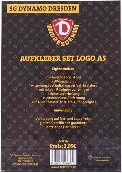 Sg Dynamo Dresden Aufkleber Set Logo A5 Amazon De Bekleidung