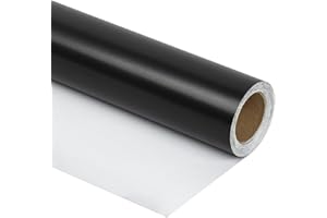 RUSPEPA Black Wrapping Paper Solid Color - Mini Roll - for Wedding, Birthday, Shower, Congrats, and Holiday - 17 Inches X 32.8 Feet