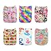 ALVABABY Reuseable Washable Pocket 6 Cloth Diapers + 12 Inserts (Girl Color)6DM18 primary
