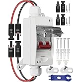 CNLonQcom Solar Panel Disconnect Switch 32 Amp 500V DC Miniature Circuit Breaker with Plug-and-Play Connector and IP65 Waterproof Box for Outdoor PV or AC Stystem, RV and Solar