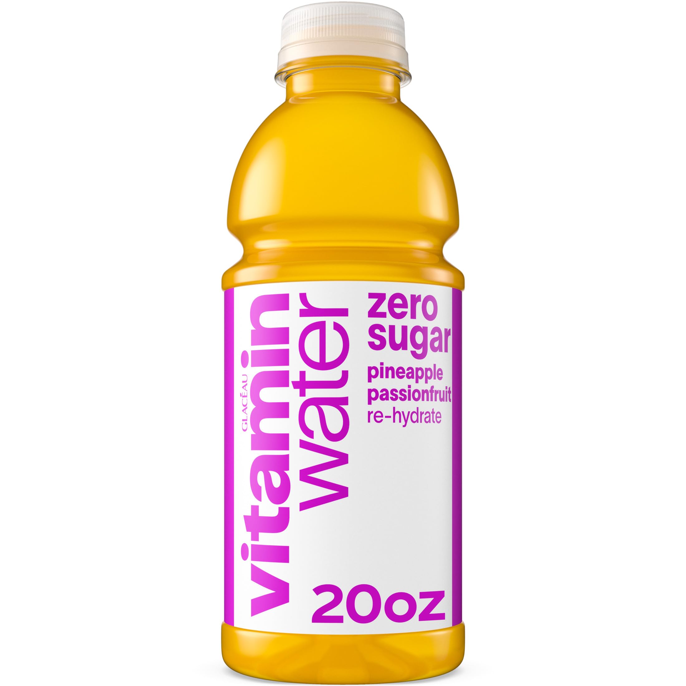 Photo 1 of 02/02/26--vitaminwater Re-Hydrate Zero Sugar Pineapple Passionfruit Flavored Water Beverage, 20 fl oz Bottle
