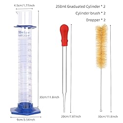 2 Pcs 250ml Graduated Cylinder, Plastic Hexagonal