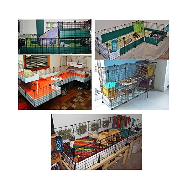 LANGXUN Metal Wire Storage Cubes Organizer, DIY Small Animal Cage for Rabbit, Guinea Pigs, Puppy | Pet Products Portable…