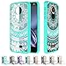 Moto Z Force Clear Case With HD Screen Protector, AnoKe Colors Dream Catcher Mandala Flower Acrylic Ultra Slim Fit Hard Cover TPU Bumper Hybrid For Motorola Moto Z Force Droid Edition TM CH Mint