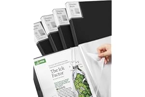 DYNTA Binder with Plastic Sleeve 4 Pack 8.5"x11" Demo Book Black Portfolio Folder with Protective Film 30 Pockets 60 Page Capacity