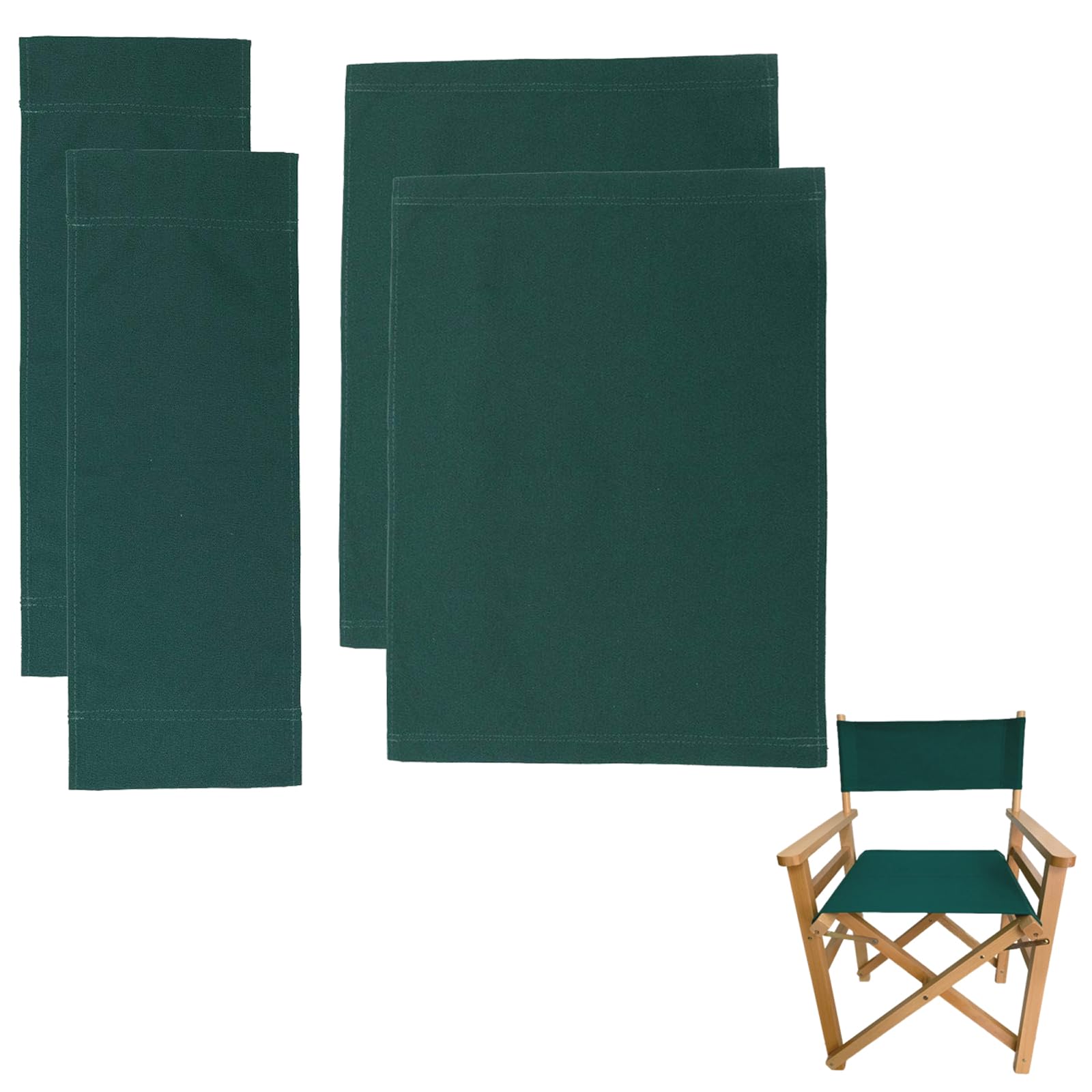 TBACW 2 Set (4pcs) Directors Chair Canvas Replacement Covers Kit for Directors Chairs Movie Chair Replacement Canvas Oxford Cloth for Director Chair(Green)