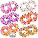 AnapoliZ Hawaiian Headband Flowers | (12 PCS Set) Tropical Head Leis | Luau Floral Headpiece | Flower Headdress Lei, Multi Color | Summer Party Favors