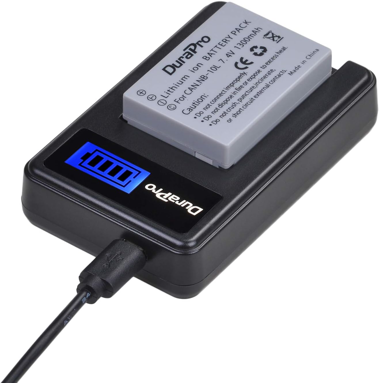 DuraPro Rapid LCD USB Charger Replacement for Canon NB-10L; PowerShot G15, G16, G1X, G3X, SX40 HS, SX40HS, SX50 HS - Image 3