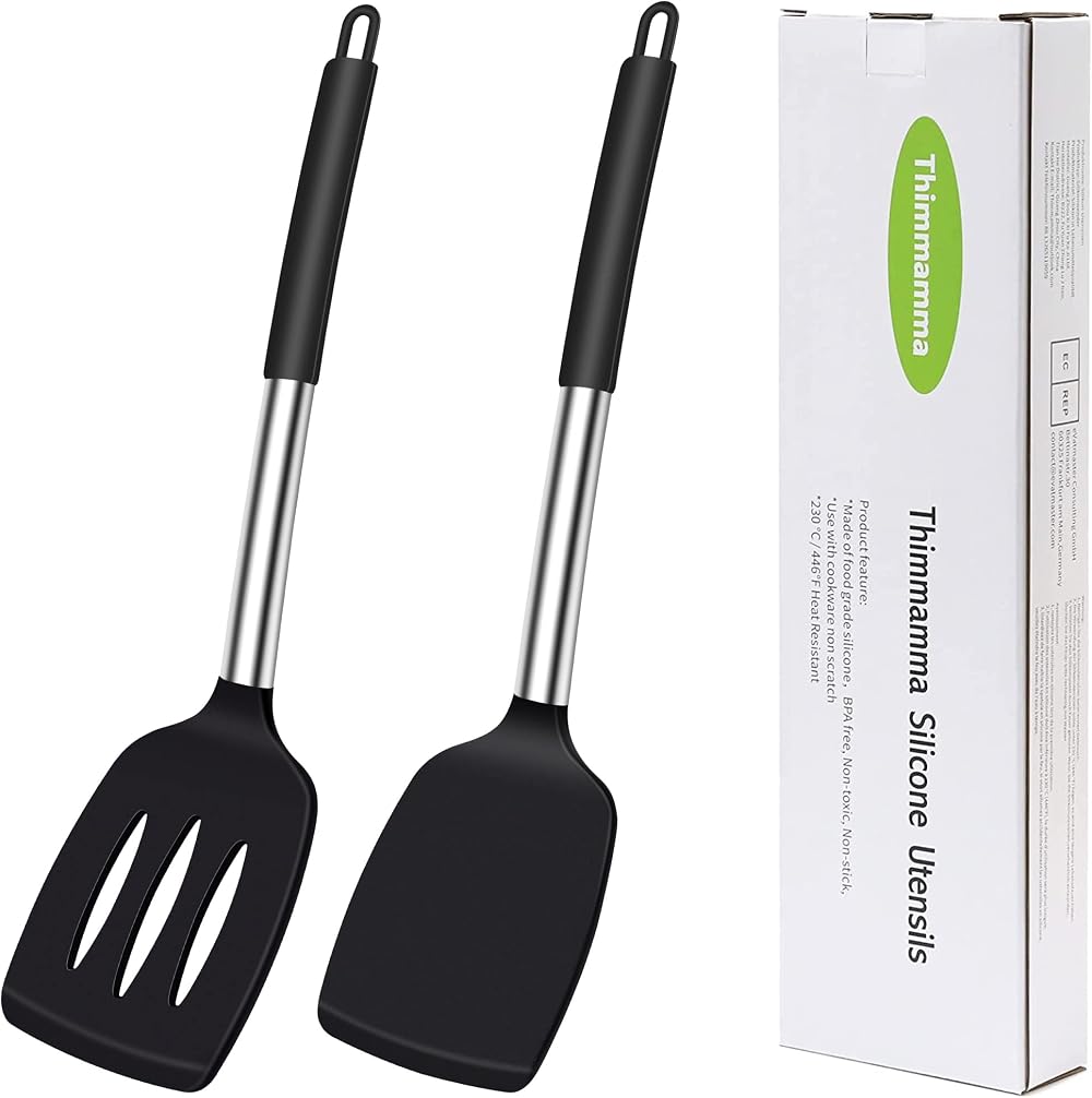 Thimmamma Silicone Spatula Turner Heat Resistant Slotted Non Stick Baking