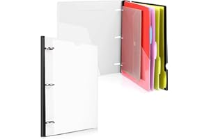 WOT I Telescoping Project Organizer, Refillable 3 Ring Binder with Dividers and Pockets, 13 Pocket Folders, 1 Inch 3 Rings, White