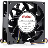 Wathai 4 Pin 80mm PC Computer Case Fan 12V High CFM Big Aflow DIY Cooling | Dual Ball 80mm x 25mm Fan PWM 12V 4Pin Fan High Static Pressure for Server Box Enclosure CPU Cooler Cooling