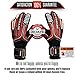 Renegade GK Vulcan Raze Goalie Gloves with Pro-Tek Finger Savers | 3.5+3mm Hyper Grip & 4mm Duratek | Black & Red Soccer Goalkeeper Gloves (Size 8, Youth-Adult, Flat Cut, Level 3)