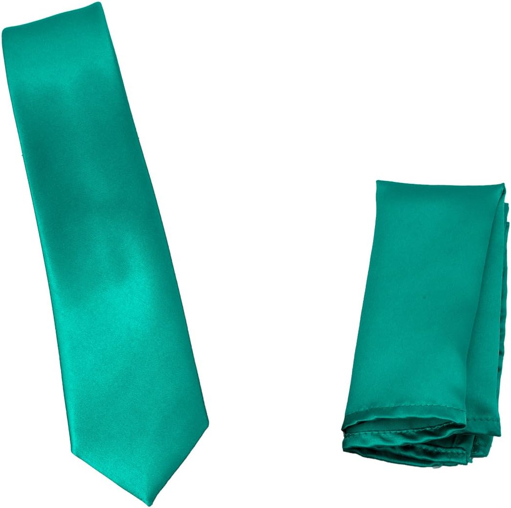 Vibhavari Men's Green Solid Tie & Pocket Square