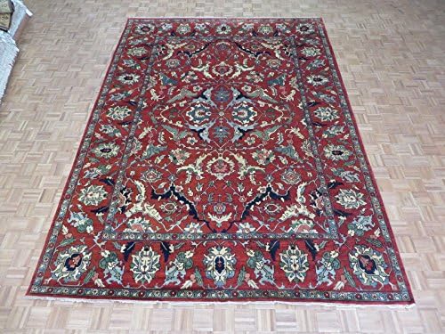 9'11 X 13'9 Hand Knotted Brick Red Persian Serapi Heriz Oriental Rug G4600