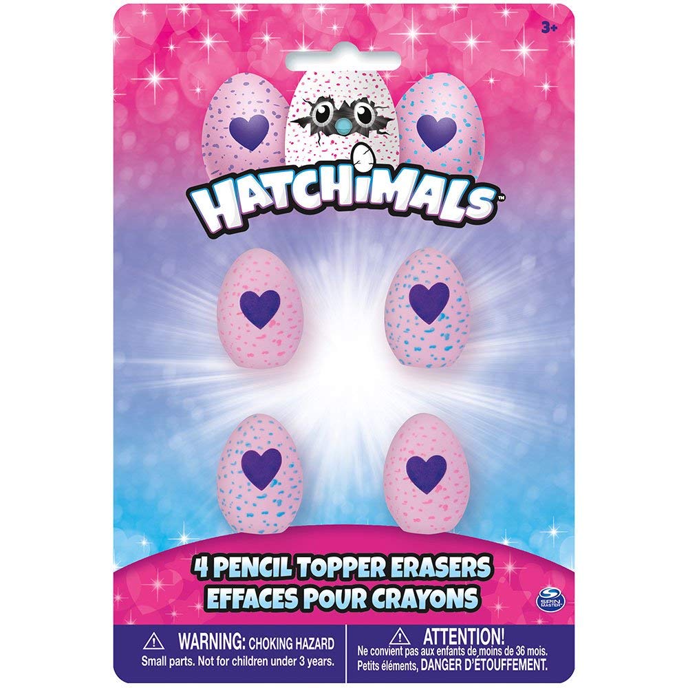 Unique Party 59329 - Hatchimals Egg Pencil Top Erasers, Pack of 4