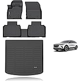 KELCSEECS Floor Mats & Cargo Liner Custom for 2016-2018 Lincoln MKX / 2019-2023 Lincoln Nautilus,All Weather Protection TPE Floor Liners Front& Rear Row Full Set Lincoln Nautilus Accessories Black