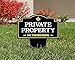 Brookfield Products Private Property No Trespassing Yard Sign with Stake | Heavy Duty Dibond Plastic/Aluminum Material | Stakes Easily in Home Lawn | 16” Tall x 12.5” Wide