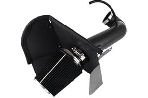SALEM AUTO PARTS 4 Inch Cold Air Intake Filter Kit & Heat Shield for 2009-2013 Silverado 1500 GMC Sierra 1500 Yukon Cadillac Escalade ESV EXT (Black & Black)