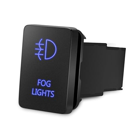 Mictuning Backlit Fog Lights Symbol Push Button With Wiring Kit On Off Switch For Toyota Blue Surface Size 1 28 X 0 87 Inches