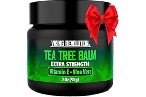 Viking Revolution Tea Tree Oil Cream - Super Balm Athletes Foot Cream - for Eczema, Jock Itch, Ringworm, Nail Treatment - Soothing Skin Moisturizer for Itchy, Scaly, Cracked Skin, 2 Ounce (Pack of 1)