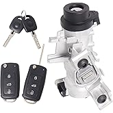 1ST 1K0905851B Ignition Switch Lock Cylinder Assembly with Key for Volkswagen for Golf for Jetta for Eos for Tiguan for Rabbit for Audi 2004-2018 Replaces OE: 1K0905841 1K0905865