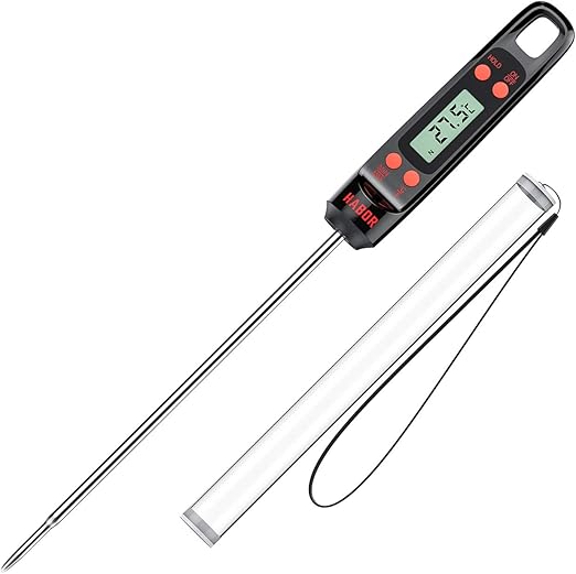 Sugar Habor Digital Cooking Thermometer Water Milk ºf ºc Grill Bbq Meat Thermometer Auto Off For Food Hanging Hole Wine 5 5 Long Probe Yogurt Instant Read Kitchen Thermometer Turkey Kitchen Dining Home