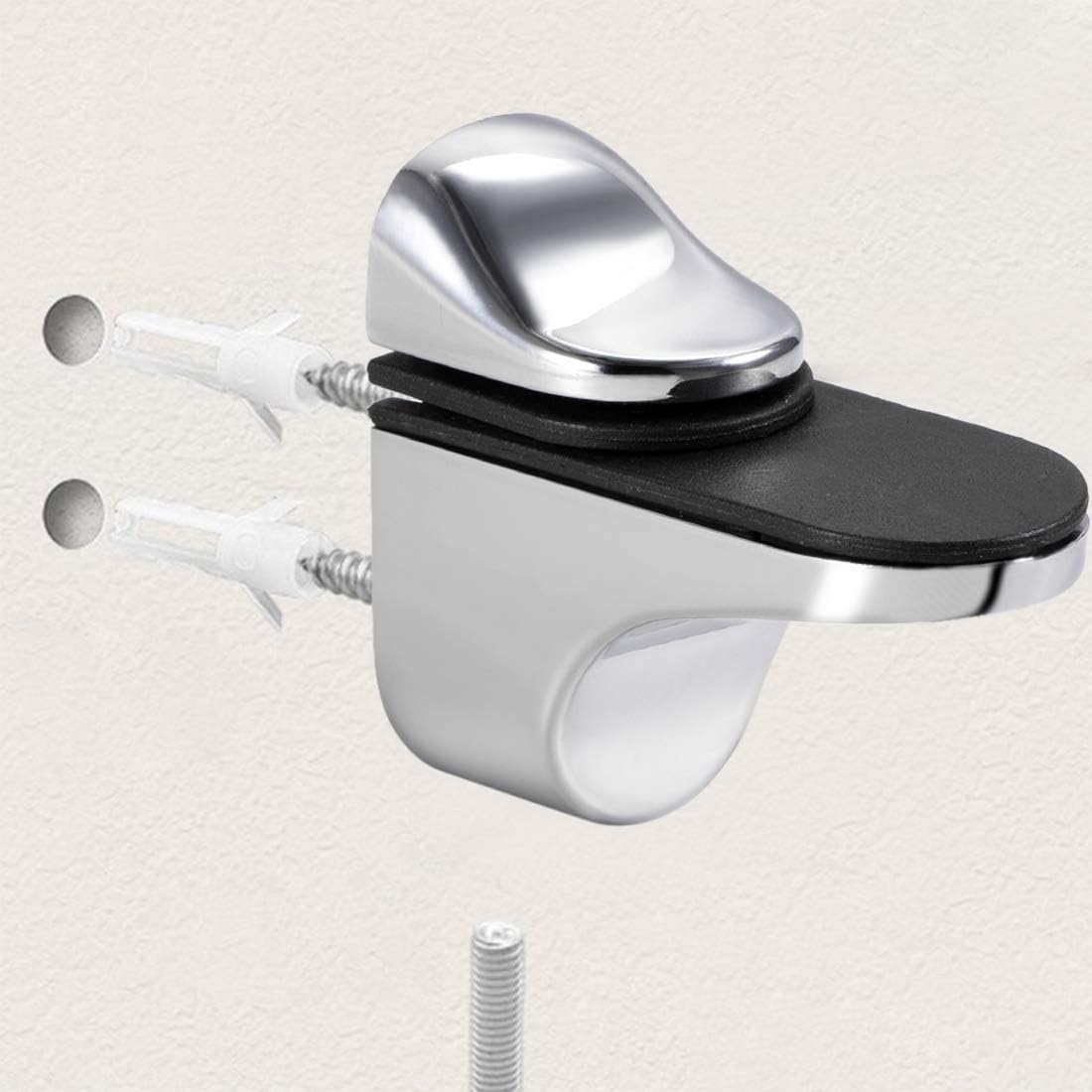 Sourcingmap Glass Shelf Bracket Wall Mount Adjustable Zinc Alloy Bright Chrome Clamp for 3-20mm Thickness 4pcs - Image 5