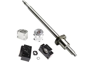 CREABYGIRLS 1Pcs Ballscrew SFU1605-1050mm + 1Pcs BK/BF12 End Support + 1Pcs DSG16H Ballnut Housing + 1Pcs 6.35x10mm Couplers Ball Screw with C7 Grade Precision for CNC Machine