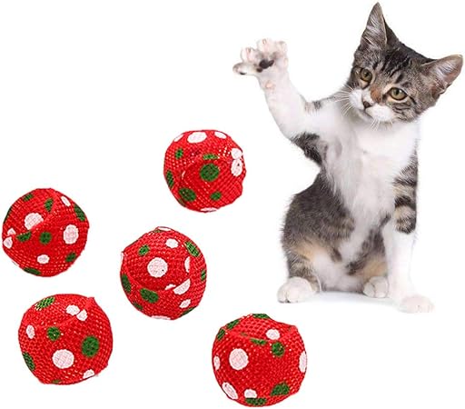 Lwl220 Lot De 5 Jouets Pour Chat Avec Boule De Noël Pour