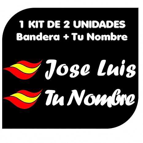 x2 Pegatinas Vinilo Bandera España + tu Nombre - Bici, Casco ...