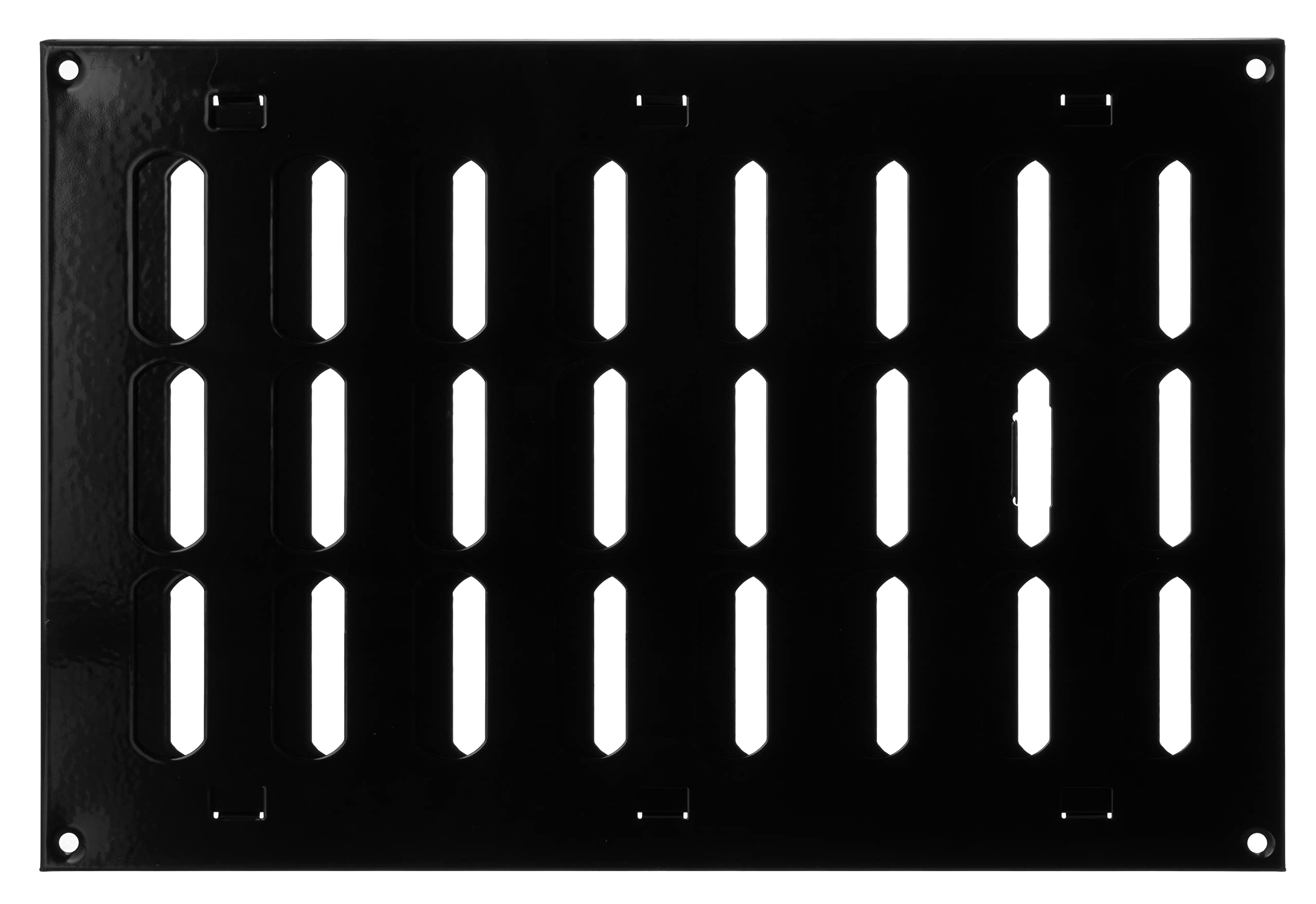 Steinberg14 Black 300x200mm / 12x8 inch Adjustable Sliding Hit and Miss Ventilation Grille - Metal Air Vent Cover