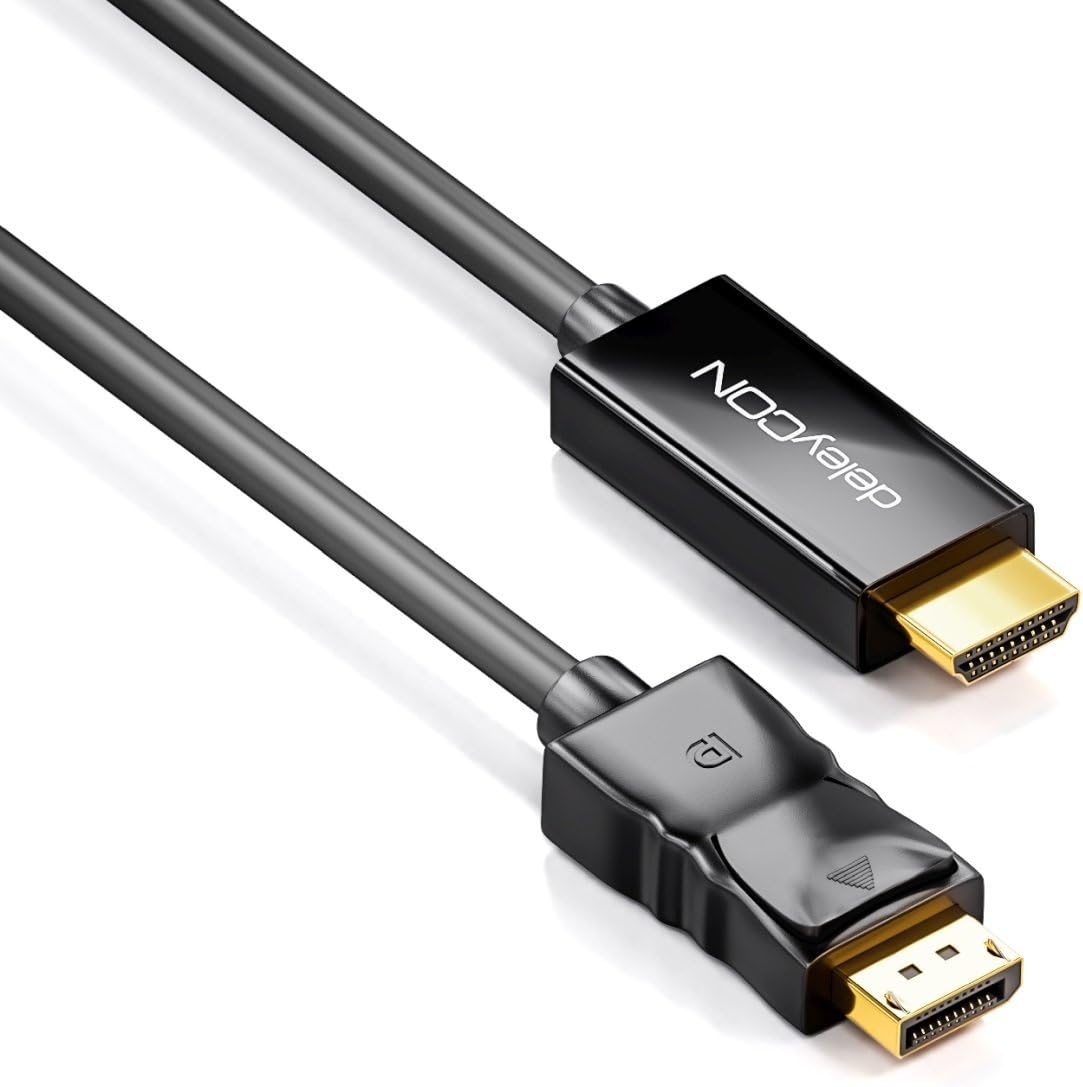 deleyCON 2m (6.56 ft.) DisplayPort to HDMI Cable, High Speed 4K UHD Full HD 1080p 3D HDCP Audio Transmission - Image 4