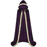 Colorful House Unisex Medieval Renaissance Hooded Cloak Jacquard Long Court Robe Halloween Costume Party Cape