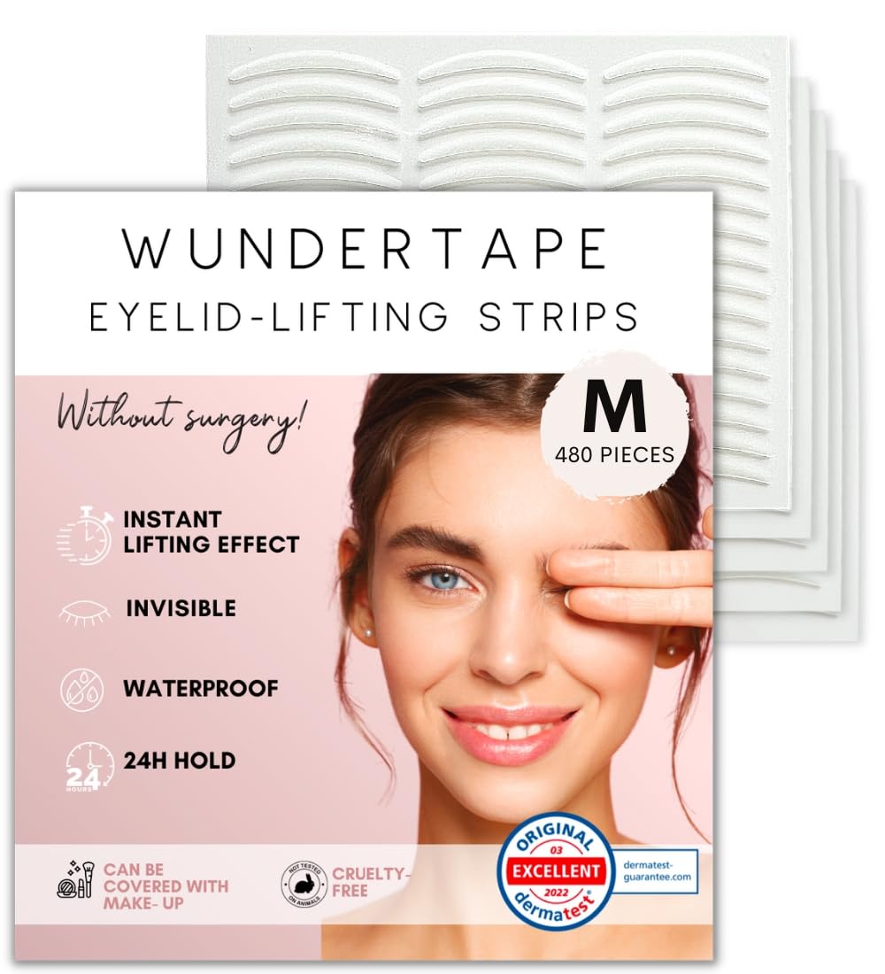 Double Eyelid Tape 480 x M WUNDERTAPE instant eyelid lift stripes (hooded droopy eyes) 24h stay