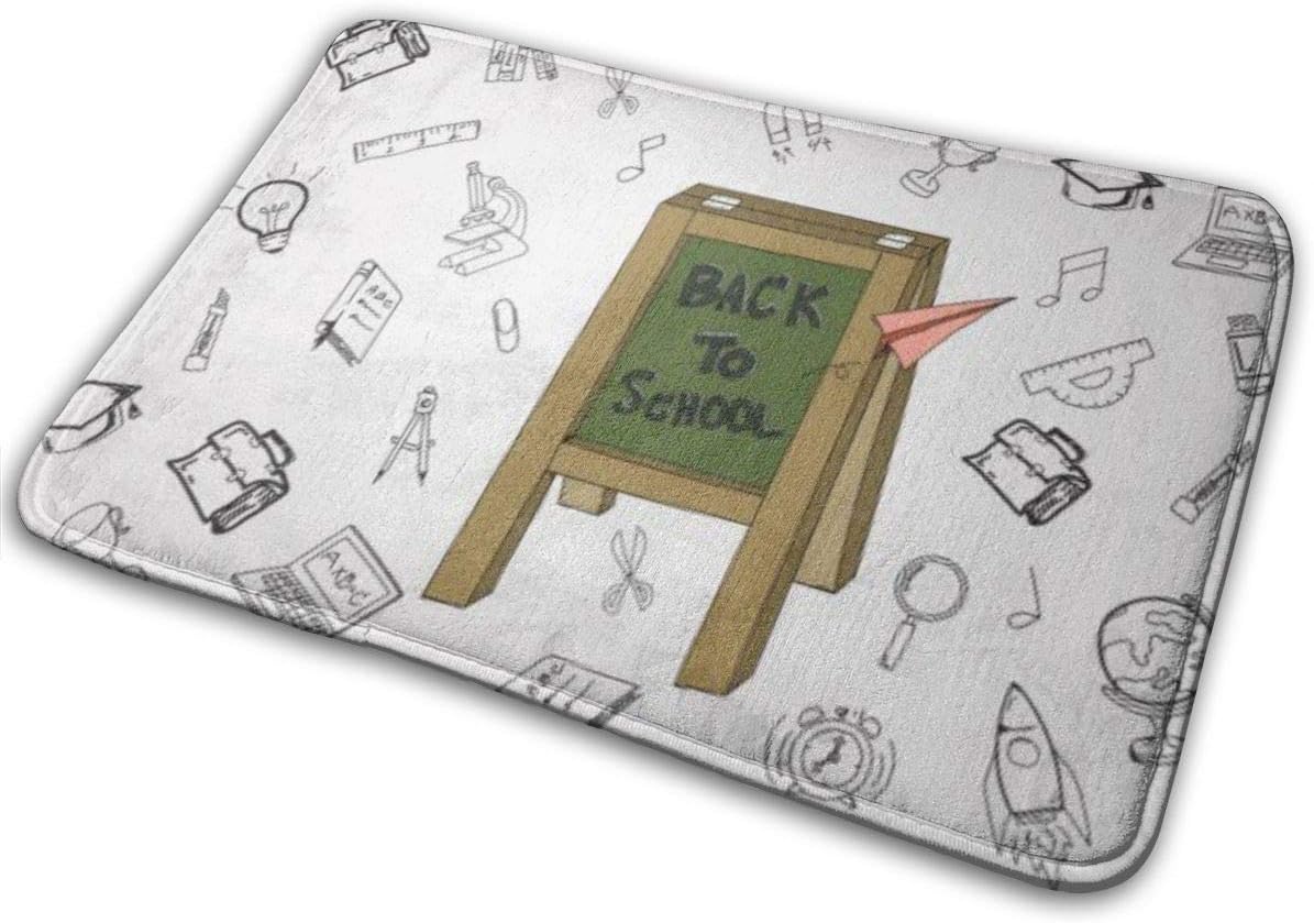 Floor Carpet Living Mat & Bedroom Indoor Printed Rugs Back School Hand Drawn Object