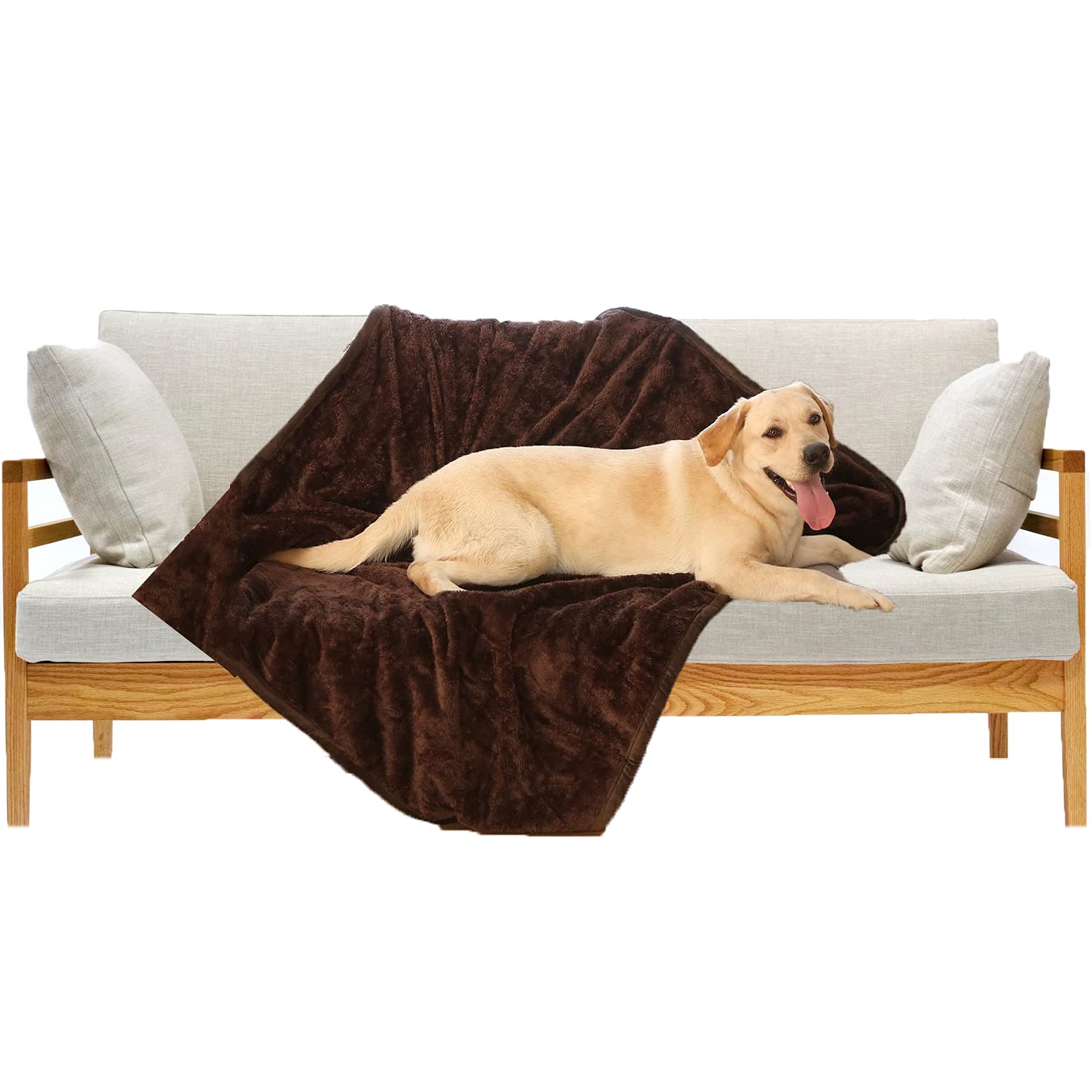 Dricar Large Dog Blanket, Washable Waterproof Pet Blankets for Dogs and Cats, Soft Fluffy Fleece Dog Blanket for Pet Bed, Cage and Car (130x150CM)