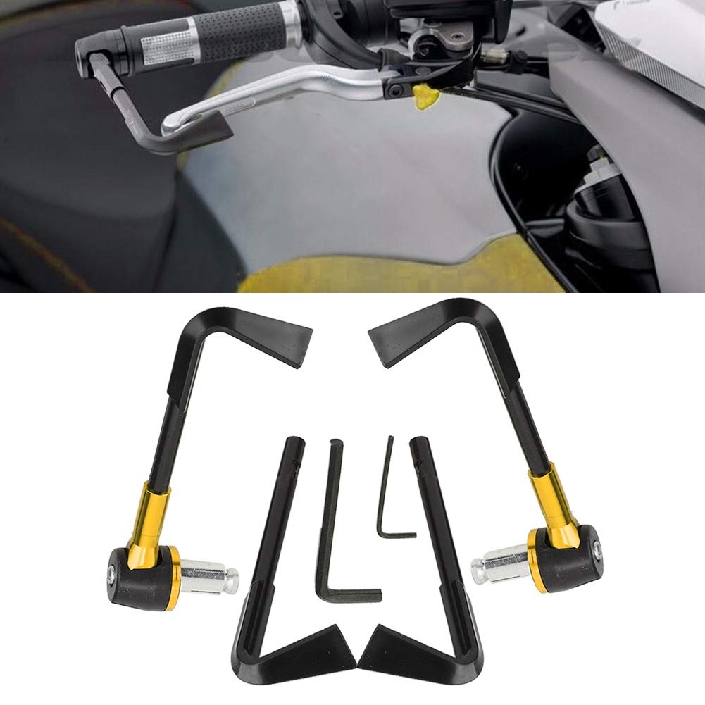 Handgrip Guard, Aukson Hand Grip Guard CNC Motorbike Brake Levers Protect Guard Motorcycle Protector Handlebar(Gold)