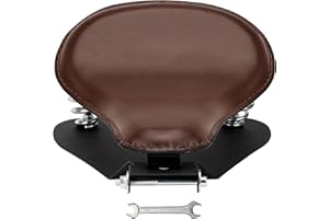 VG MOTO Motorcycle Drive Seat Bobber Solo Seat with Spring Base Mounting Bracket Kit Replacement for Harley Davidson Sportster XL 883 1200 (Brown-Gourd)