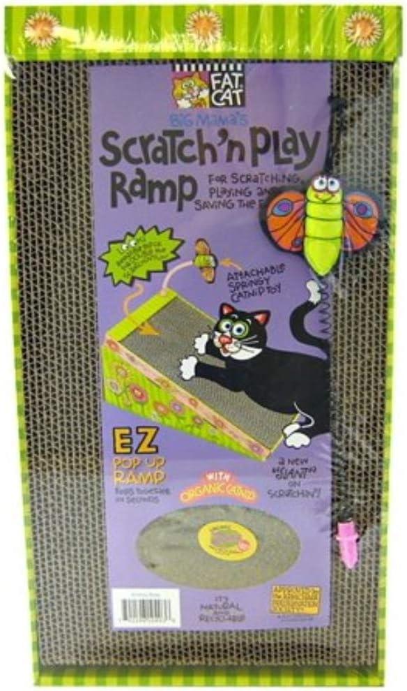FATCAT Big Mama's Scratch 'n Play Ramp Reversible Cardboard Toy and Catnip Included : Scratching Pads : Pet Supplies