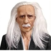 x-merry toy Realistic Old Man Mask for Adults Men Creepy Grandpa Human Face Latex Masks with White Hair Mustache Scary Halloween Cosplay Props Rubber Headpiece for Masquerade Party