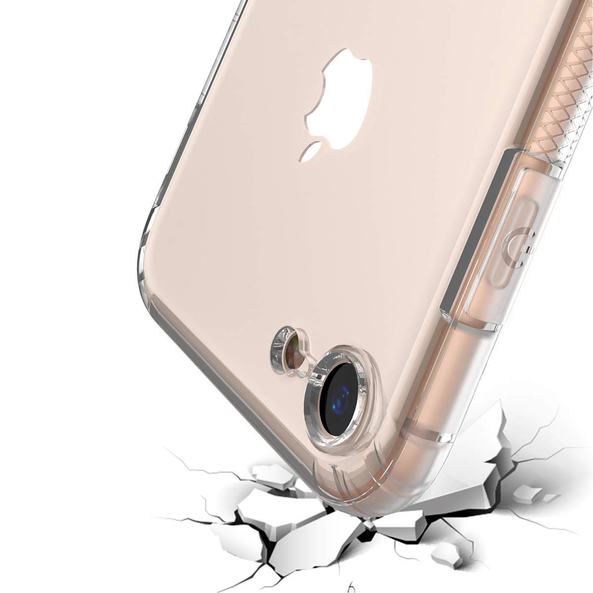 Crystal Clear iPhone 7/8 Bumper Case, [Incoming Call Flash] Raised Bezel Protective Cover with Soft Corner Air Cushion Transparent Case for Apple iPhone 7 and iPhone 8 4.7-Inch