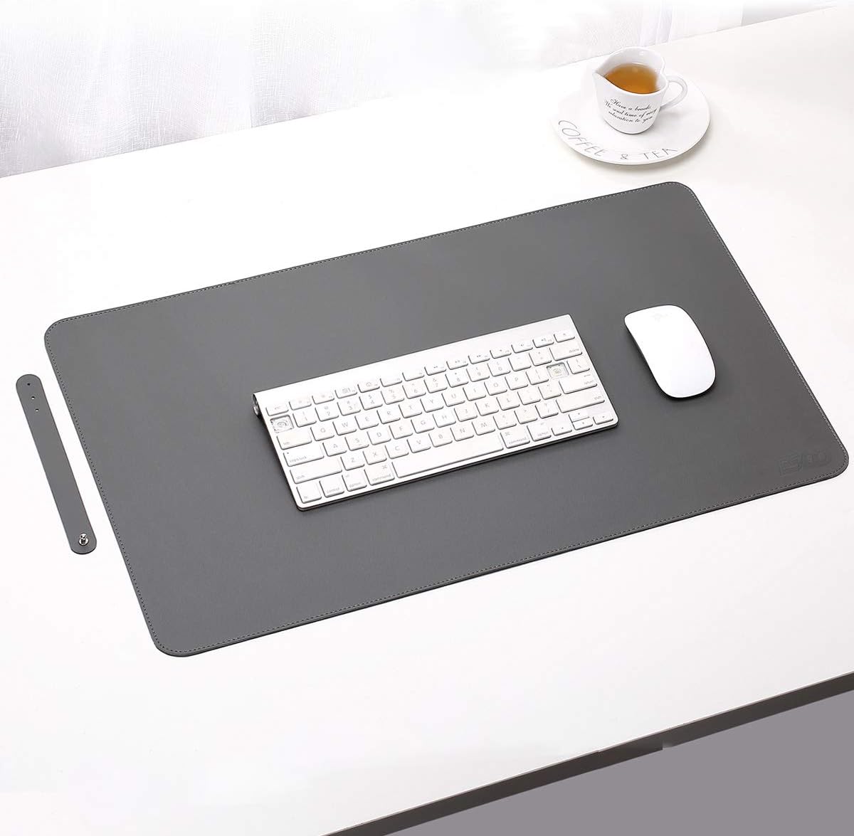 ESCOCO Multifunctional Desk Pad,Office Desk Mat,60 x 40 cm PU Leather Ultra Thin Waterproof Mouse Pad