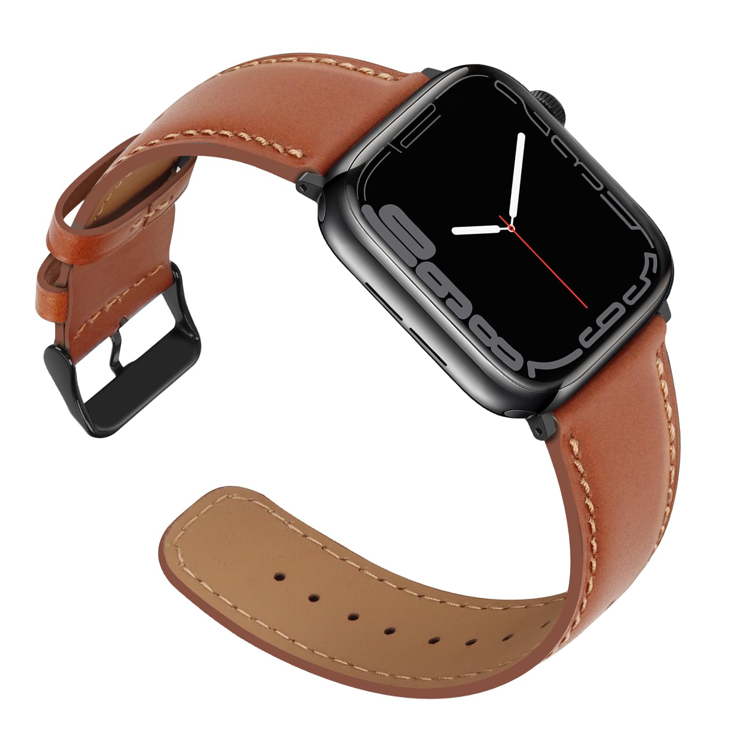 Anlinser Straps Compatible with Apple Watch Strap 49mm 46mm 45mm 44mm 42mm, Women Men Leather Straps Replacement Band for iWatch Ultra 3/2/1 Series 11 10 9 8 7 6 5 4-1 SE (Brown) — image 1