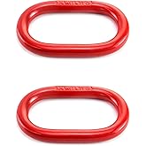 QWORK Oblong Master Link, 2 Pack, 5/8", 6600lbs, Grade 80 Steel Heavy Duty Chain Lifting Ring, for Lifting and Rigging Applications - Red