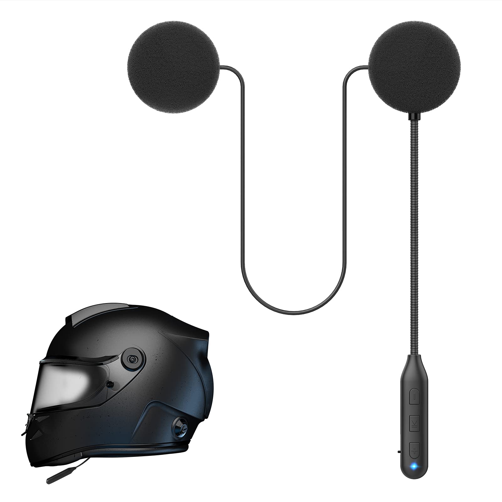 Motorcycle Bluetooth 5.2 Headphones Outdoor Helmet Earphone Bluetooth Stereo Music and Voice Microphone Soft Cable Earphone Motorcycle Helmet Intercom Headset Universal Helmet Audio System