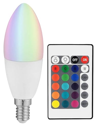 Luminea LED Farbwechsel E14: COB-LED-Kerze mit RGB-Farben und Fernbedienung, 3 Watt (LED E14 RGB)