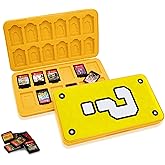 doepeBAE Nintendo Switch Game Card Case, 3D Relief Silicone Holder, Creative Storage Box, Large Capacity Organizer with 24 Slots (Q Yellow)