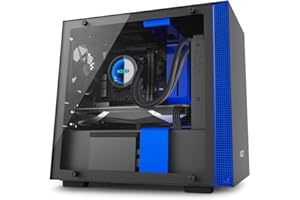 NZXT H200 Desktop Computer Case, CA-H200B-BL, Black/Blue