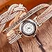 Hunputa Women Luxury Crystal Women Gold Bracelet Quartz Wristwatch Rhinestone Clock Ladies Dress Gift Watches (Gold)