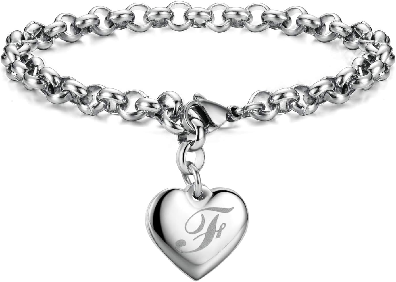 MonilyInitial Charm Bracelets for Girls Letters Alphabet Heart Bracelet Jewelry Gifts for Teen Girl